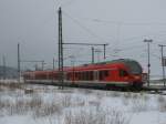 RE 13167 Lietzow-Binz,gefahren von 429 030,am 14.Februar 2012,in Lietzow.