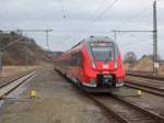 442 352 verließ,am 21.Februar 2015,als RE 13011 Rostock-Sassnitz,Lietzow.