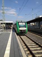 Hier stehen zwei Vectus LINT 41 nach Koblenz am 2.4.13 in Limburg(Lahn)