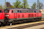 218 465-3 wartet auf den nächsten Einsatz in Lindau.
