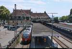 4024 034-3 (Bombardier Talent) der S-Bahn Vorarlberg (ÖBB) nach Bludenz (A) steht in seinem Startbahnhof Lindau Hbf auf Gleis 1.