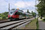 4024 019-4 (Bombardier Talent) der S-Bahn Vorarlberg (ÖBB) als REX 5578 von Feldkirch (A) befährt den Bahndamm seines Endbahnhofs Lindau Hbf.