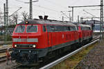 Abschied von der BR 218 in Lindau (hier: 218 452-1 und 463-8 warten auf den EC 195) am für Ausländer letztmöglichen Tag = 08.12.2020.