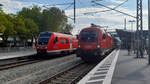 Am 17.8.22 stehen 612 150 von DB Regio und 1116 090 der ÖBB im Bahnhof Lindau-Reutin.