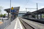 LINDAU/Bodensee (Landkreis Lindau/Bodensee), 09.05.2023, Blick auf einen Teil des 2020 in Betrieb genommenen Bahnhofs Lindau-Reutin