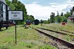 Blick über die Gleise des Eisenbahnmuseums Loburg.

Loburg 23.07.2020