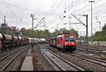 Gemischter Gz mit 187 112-8 DB durchfährt den Bahnhof Ludwigsburg auf Gleis 3 Richtung Kornwestheim.