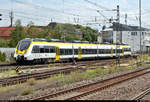 8442 703 (Bombardier Talent 3) der Südwestdeutschen Landesverkehrs-AG (SWEG) als Test- oder Überführungsfahrt durchfährt den Bahnhof Ludwigsburg auf Gleis 1 Richtung
