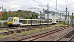 1428 522-5 (ET 4.08) und 1430 056-0 (ET 6.13 | Stadler FLIRT 160) der Go-Ahead Baden-Württemberg GmbH (GABW) als umgeleiteter RE 19018 (RE1) von Stuttgart Hbf nach Karlsruhe Hbf durchfahren den