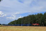 Am 29.06.2020 zog 4185034 von CLR einen leeren Holzzug richtung Ludwigslust durch Weselsdorf.