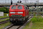 D-DB 218 307-7 rangierte am 03.08.2025 aus der Abstellung in den Lübecker Hbf (AL) wo diese in kürze den IC 2262 bespannen wird.