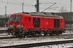 D-DB 249 002-7 (Saskia) fuhr am 13.02.2026 vom Lübecker Hgbf (ALR) kommend, durch den Lübecker Hbf (AL) zum Lübeck-Dänischburger Gbf (ALD G).