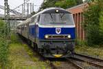 D-VIS 218 467-9 (Dirk) zog am 19.09.2026 ihren Sonderzug (DZ 4762 (VBV)) von Lauenburg/Elbe (ALAU) zum Nordic Rail Service (NRS). Hier Bei der Einfahrt in den L�becker Hbf (AL). Der Zug bestand aus der 218 und drei Wagen (Bm 238/ ARm 216/ Am 208).
[Herzliche Gr��e zur�ck an die Lok Besatzung :)]