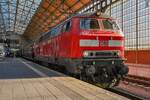 D-DB 218 424-0 zog am 27.09.2026 ihren Sonderzug (TCS 21322) von L�beck Hbf (AL) nach Kirchweyhe (HKI).