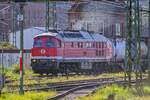 D-GERA 232 701-3 fuhr am 04.10.2026 mit ihrem KLV-G�terzug aus Richtung B�chen (ABCH) kommend durch den L�becker Hbf (AL).