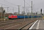 185 259-9 befährt mit Kohle aus Polen die Gütergleise in Magdeburg Hbf in südwestlicher Richtung.