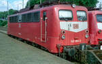 Einheitslok 140 804 in r/w am 11.08.1997 im Hbf. Mannheim.