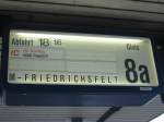 Wo liegt Mannheim - Friedrichsfel? Die Anzeige fragt sich das auch und einen IC mit Kurswagen nach Dagebll gibt es gar nicht.
Ein ZUGZIELFALSCHANZEIGER.
Hier sollte eigentlich stehen RB nach Mannheim-Friedrichsfeld.
Mannheim Gleis 8a.