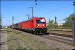 Mannheim - Friedrichsfeld am 23.09.2026: DB 187166 verl��t hier Mannheim um 12.07 Uhr mit einem gemischten G�terzug in Richtung S�den.