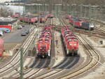 DB 363 830-1 und 295 016-0 am 14.02.2022 in Maschen Rbf.