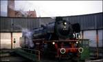 41018 am 25.1.1992 auf der Drehscheibe im Bahnhof Meiningen.