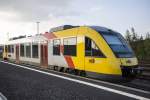 VT 206 der Hessenbahn fährt am 03.01.2014 als VEC25709 nach Limburg aus dem Bf Montabaur aus.