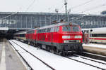 218 428-1 koppelt an den EC in Richtung Zürich HB in München Hbf an. 18.2.18