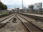 Weichenstraße in München Hbf am 14.08.14 von Bahnsteig aus fotografiert