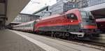 Immer wieder schön ist es den EC nach Italien mit einer Railjet 1216 zu sehen! Hier hat 1216 014 die Aufgabe den EC nach Italien zu fahren. München Hbf den 14.02.2020