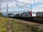 DGS 75850 von Triest nach Köln Eifeltor, am 20.09.13 als Doppeltraktion 185 Durchfahrt Laim Rangierbahnhof