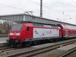 146 028 steht mit RE2 nach Düsseldorf in Münster Hbf bereit, 07.04.15