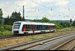 Nachschuss auf 1648 433-8 (Alstom Coradia LINT 41) von Abellio Rail Mitteldeutschland als RB 80575 (RB77) von Wangen(Unstrut) nach Naumburg(Saale)Ost, die Naumburg(Saale)Hbf auf Gleis 4 verlässt.