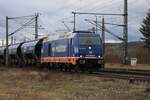 Raildox 76 110 fuhr am 19.2.4 mit einem Wascosa Güterzug durch Naumburg (Saale)