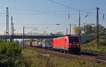 185 288 zog am 12.10.15 einen gemischten Güterzug durch Naumburg Richtung Merseburg.