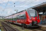 Abgestellter Talent 2 in Neubrandenburg zwischen Bahnsteig und Empfangsgebäude. - 07.05.2015
