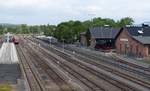 Blick von der Straße auf den Bahnhof und das Museum Neuenmarkt-Wirsberg 14.07.2019