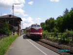 118 770-7 der SEM Chemnitz Hilbersdorf auf der Fahrt zu den Pfinsgtampftagen nach Neuenmark-Wirsberg bei der Durchfahrt in Marktschorgast.12.06.2011