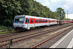 Nachschuss auf 928 521-4  Archsum  der DB Fernverkehr AG als D 1435 (Sylt Shuttle Plus) von Westerland(Sylt) nach Bredstedt, der zusammen mit 218 480-2 und 218 466-1 der Railsystems RP GmbH als