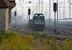 HGB V100.02 wartet am 12.09.2015 im Bahnhof Nordhausen auf die Ausfahrt.