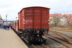 Der IG HSB-Sonder-PmG am Mittag des 25.02.2017 auf Gleis 2 im Bahnhof Nordhausen Nord.