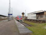 Der Bahnsteig 5 am 06.04.2021 in Nordhausen.
