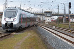 Abellio 442 115 verlässt mit RB nach Heiligenstadt den Bahnhof Nordhausen und wechselt von Gleis 3 aufs Streckengleis 28.03.2016