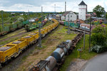 Blick ins ehemalige BW Nordhausen. In den gelben Containern befindet sich der Abbraum aus der Baustelle Suttgart21 16.05.2016