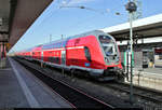 445 070 und 445 ??? (Bombardier Twindexx Vario) von DB Regio Bayern als RE 59121 nach Augsburg Hbf stehen im Startbahnhof Nürnberg Hbf auf Gleis 5.