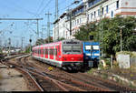 Nachschuss auf Bxf 796 mit Zuglok 143 247-5 der S-Bahn Nürnberg (DB Regio Bayern) als S2 von Feucht nach Schwabach, die Nürnberg Hbf auf Gleis 1 verlässt.