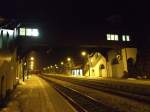 Der Bahnhof Oberhof am Abend des 20.2.2007