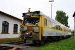 719 046 Lichtraummesszug von vorne steht im Bf.