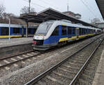 NordWestBahn 648 075, Linie RE8 (75323) nach Wilhelmshafen, in Osnabr�ck am 25. Januar 2026.