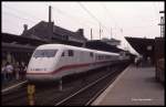 Am 16.3.1991 fanden ICE Schnupperfahrten auf der Rollbahn statt, so dass ich erstmals in den Genuss kam, eine ICE Fahrt zwischen Osnabrück und Münster mitzumachen.