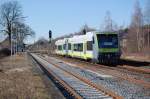 Seit einigen Wochen fahren zwei Regio-Shuttles von Agilis fr die NordWestbahn auf der RB 84: Hier VT 650.704 und VT 650.706 als NWB 75663 (RB 84) Ottbergen - Holzminden, bei der Ausfahrt aus dem